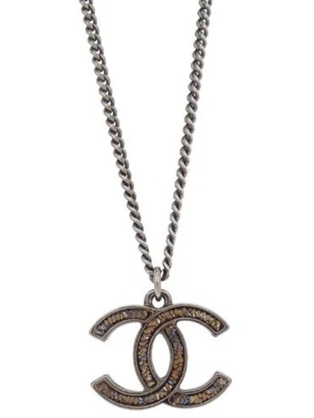 Chanel CC Chain Necklace Silver A15P 178125